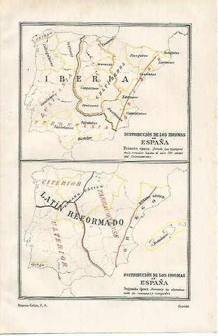 LAMINA ESPASA 15643: Distribucion de los idiomas en España