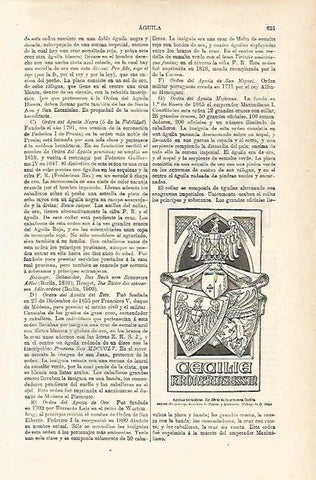 LAMINA ESPASA 15444: Aguilas heraldicas