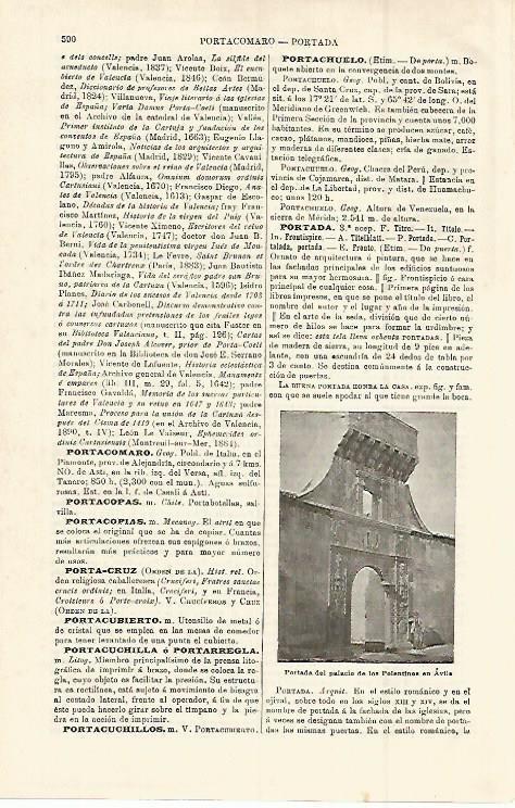 LAMINA ESPASA 15290: Portada del Palacio de los Polentinos en Avila