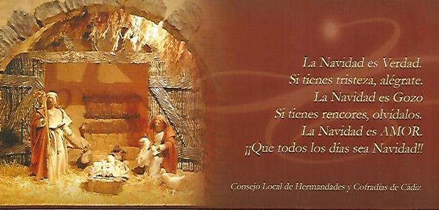 POSTAL A0265: Postal de Navidad de la Cofradia de Cadiz