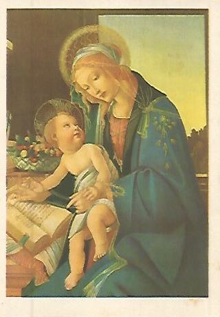 POSTAL A0277: La Virgen y el Niño de Boticelli