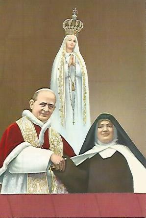 POSTAL A0283: Pablo VI con la hermana Lucia en Fatima Portugal