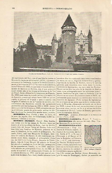 LAMINA ESPASA 25250: Castillo de Borbon -Busset en Allier