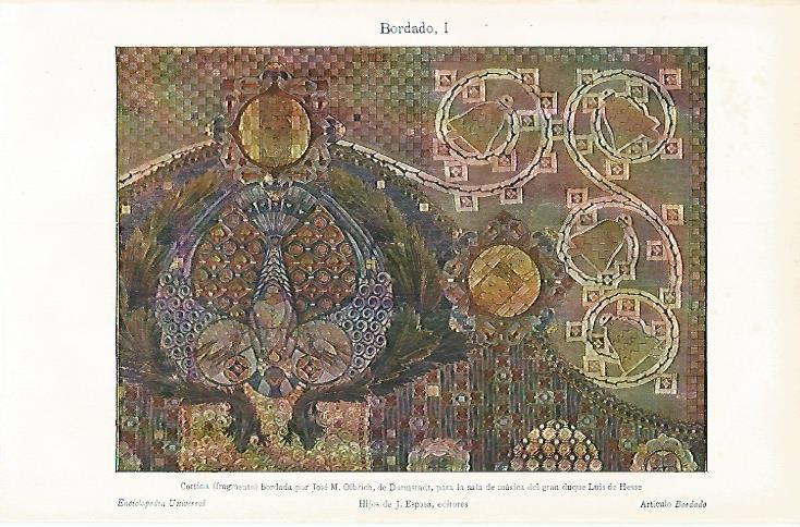 LAMINA ESPASA 25253: Cortina bordada por J M Olbrich