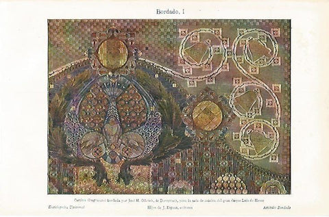 LAMINA ESPASA 25253: Cortina bordada por J M Olbrich