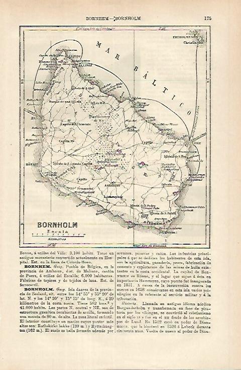 LAMINA ESPASA 25273: Mapa de Bornholm