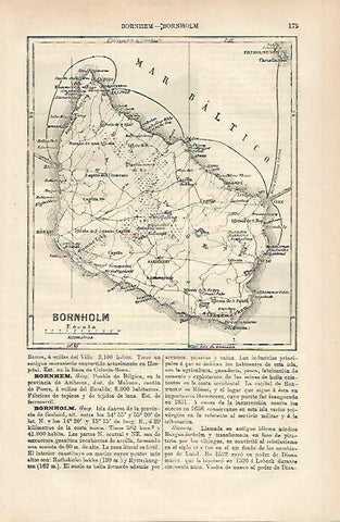 LAMINA ESPASA 25273: Mapa de Bornholm