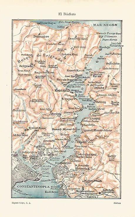 LAMINA ESPASA 25281: Mapa de El Bosforo