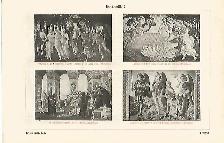 LAMINA ESPASA 25301: Obras de Botticelli