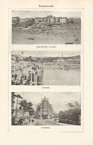 LAMINA ESPASA 25316: Playa y muelle de Bournemouth
