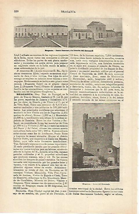 LAMINA ESPASA 25331: Teatro y Estacion de Braganza