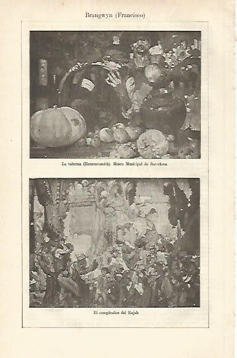 LAMINA ESPASA 25338: La Taberna y El cumpleaños del Rajahpor F. Brangwyn
