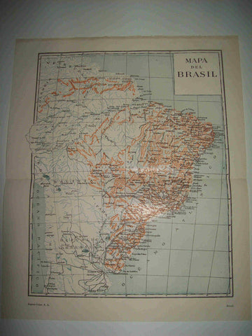 LAMINA ESPASA 25343: Mapa de Brasil