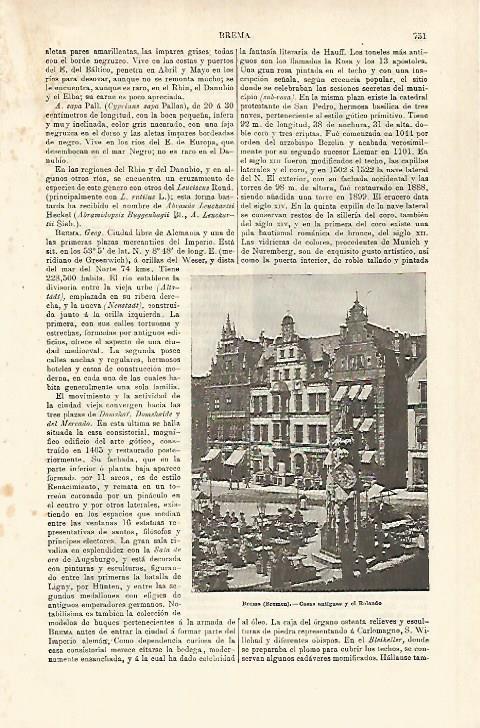 LAMINA ESPASA 25360: Casas antiguas de Bremen