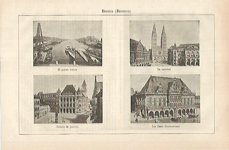 LAMINA ESPASA 25363: Vistas de Bremen