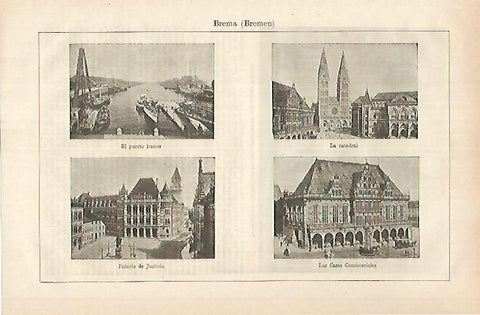 LAMINA ESPASA 25363: Vistas de Bremen