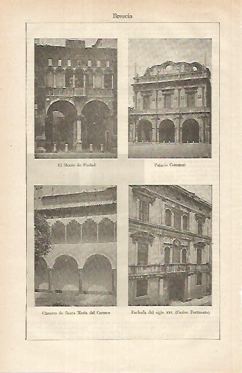 LAMINA ESPASA 25368: Vistas de Brescia