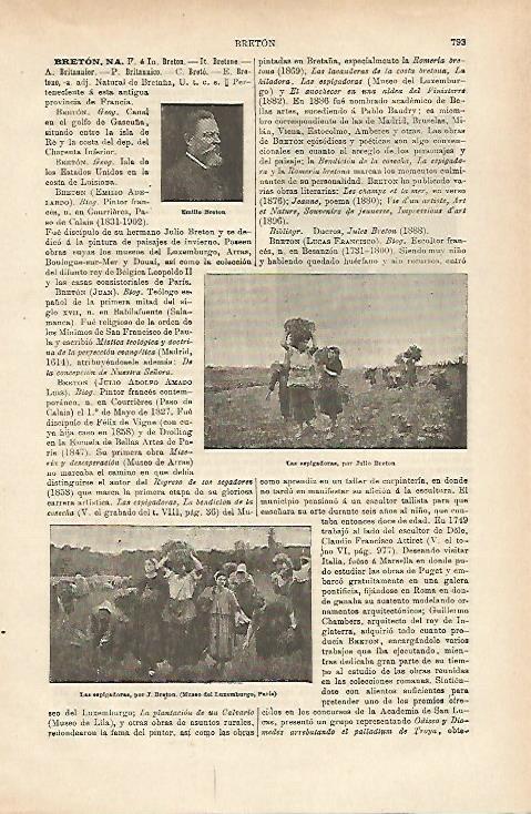LAMINA ESPASA 25377: Las espigadoras por J. Breton