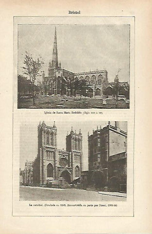 LAMINA ESPASA 25393: Iglesia y Catedral de Bristol