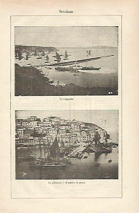 LAMINA ESPASA 25400: Rompeolas y puerto de Brixham