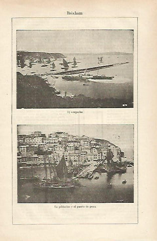 LAMINA ESPASA 25400: Rompeolas y puerto de Brixham