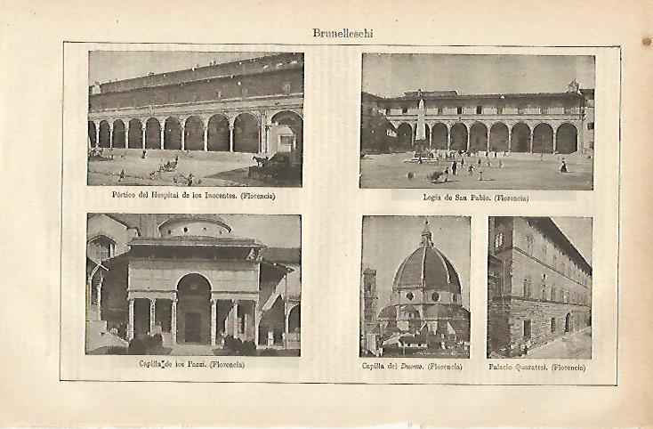 LAMINA ESPASA 25426: Edificios diseñados por Brunelleschi