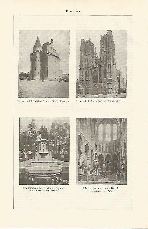 LAMINA ESPASA 25441: Hal Catedral y Monumento en Bruselas