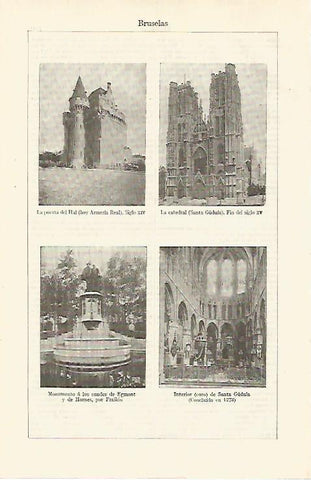 LAMINA ESPASA 25441: Hal Catedral y Monumento en Bruselas