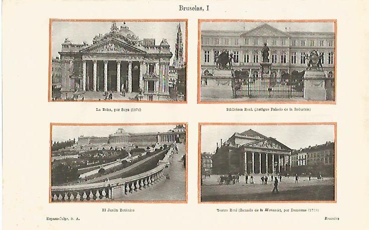 LAMINA ESPASA 25444: Bolsa Biblioteca Jardin Botanico y Teatro Real de Bruselas