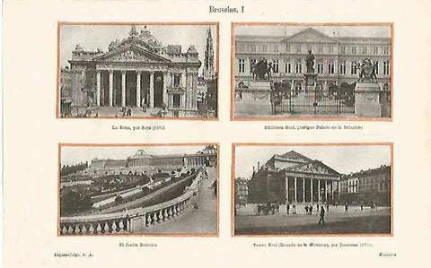 LAMINA ESPASA 25444: Bolsa Biblioteca Jardin Botanico y Teatro Real de Bruselas
