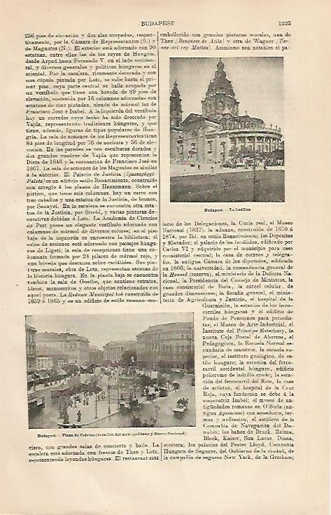 LAMINA ESPASA 25467: Basilica y Plaza de Calvino en Budapest Hungria