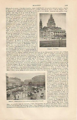 LAMINA ESPASA 25467: Basilica y Plaza de Calvino en Budapest Hungria
