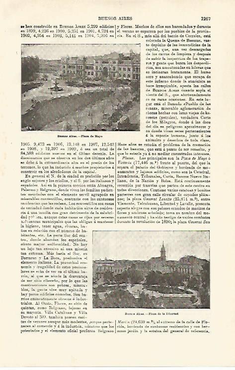 LAMINA ESPASA 25479: Plaza de Mayo y de la Libertad en Buenos Aires