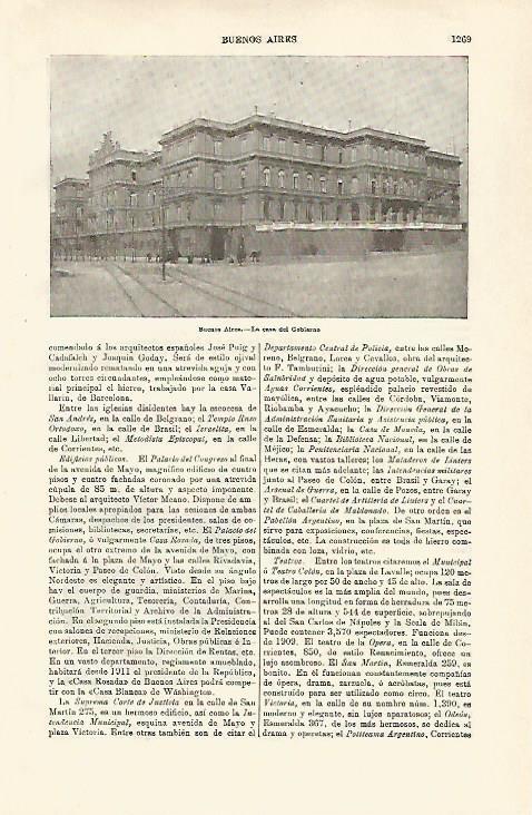 LAMINA ESPASA 25480: La Casa del Gobierno en Buenos Aires