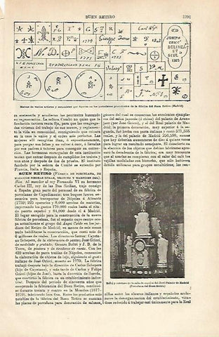 LAMINA ESPASA 25491: Reloj de la Sala de los Espejos del Palacio Real. Madrid