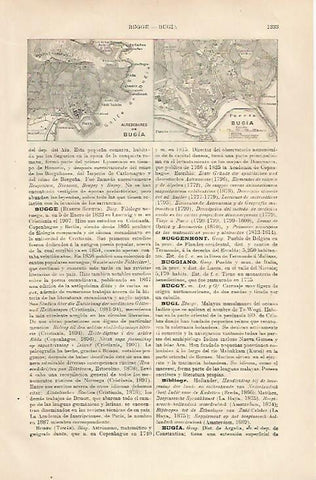 LAMINA ESPASA 25502: Plano de Bugia y sus alrededores Argelia
