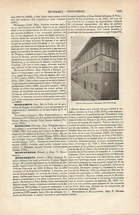 LAMINA ESPASA 25513: Casa Buonarroti en Florencia