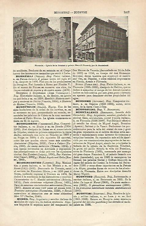 LAMINA ESPASA 25514: Iglesia de la Trinidad en Florencia