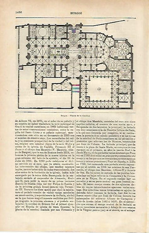 LAMINA ESPASA 25525: Planta de la Catedral de Burgos