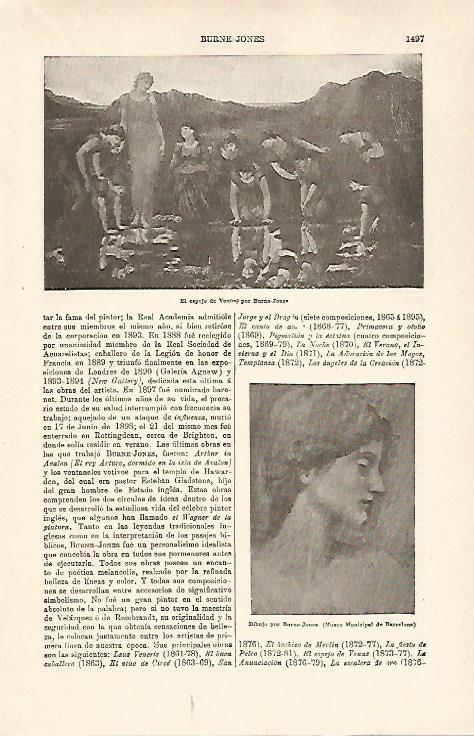 LAMINA ESPASA 25539: El espejo de Venus por Burne-Jones