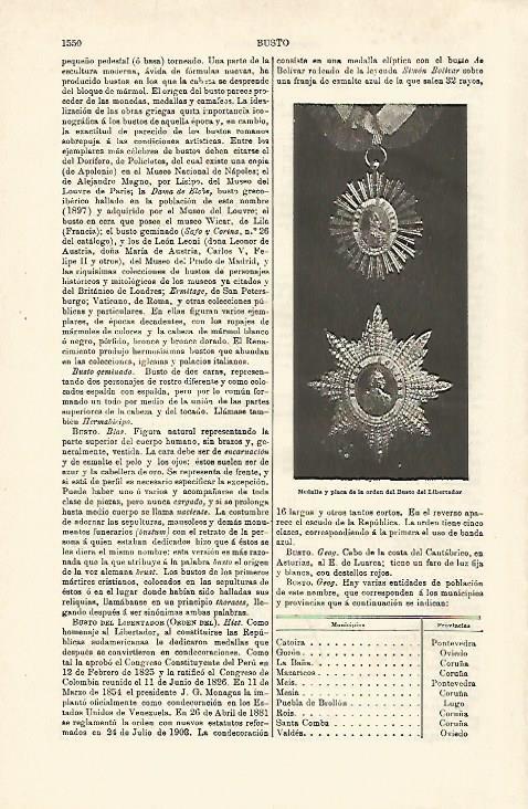 LAMINA ESPASA 25545: Medalla de la Orden del Busto del Libertador