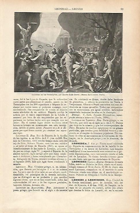 LAMINA ESPASA 25560: Leonidas en las Termopilas por David
