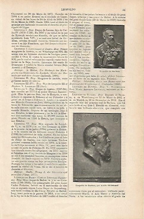 LAMINA ESPASA 25565: Leopoldo de Baviera