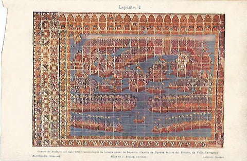 LAMINA ESPASA 25568: Cuadro de azulejos con la Batalla de Lepanto en Valls Tarragona