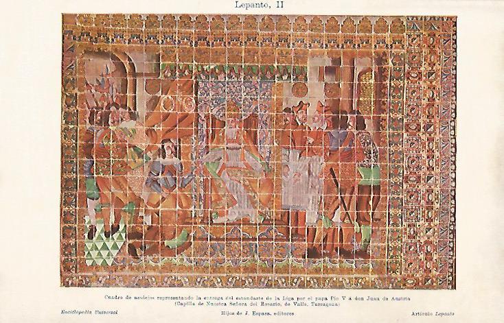 LAMINA ESPASA 25570: Cuadro de azulejos en la Caplla de Valls Tarragona
