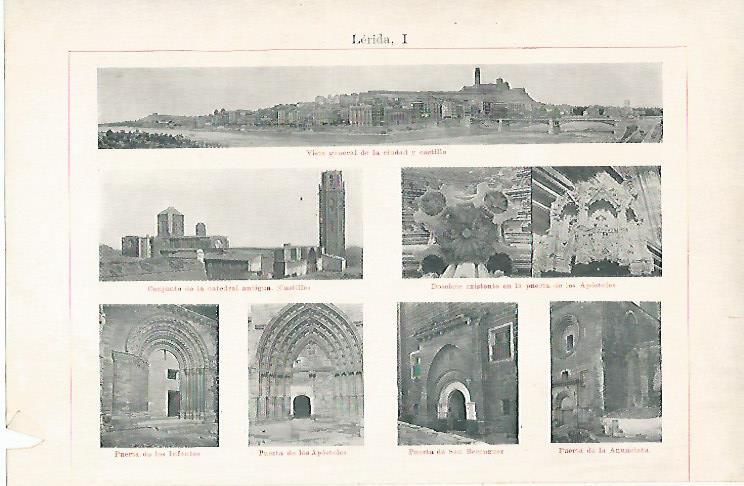 LAMINA ESPASA 25586: Vistas de la ciudad de Lleida