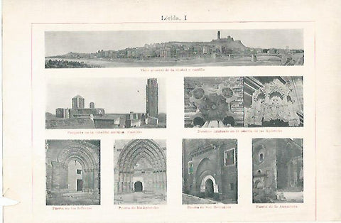 LAMINA ESPASA 25586: Vistas de la ciudad de Lleida