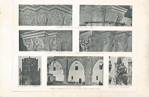LAMINA ESPASA 25587: Detalles de la Catedral de Lleida