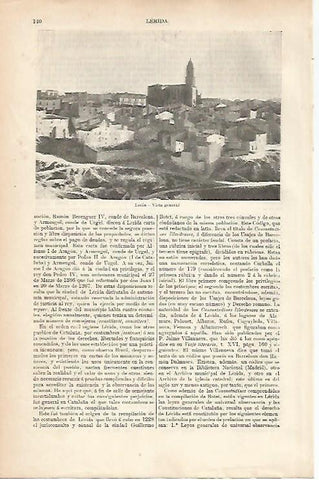 LAMINA ESPASA 25591: Vista general de Lleida