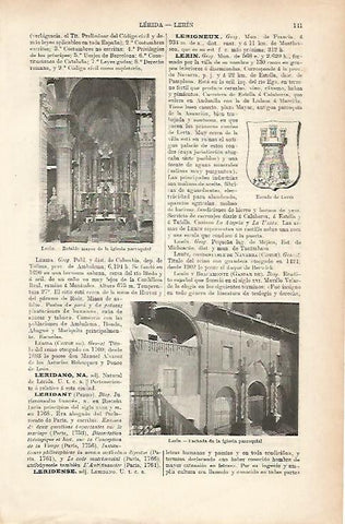 LAMINA ESPASA 25592: Escudo e Iglesia de Lerin Navarra